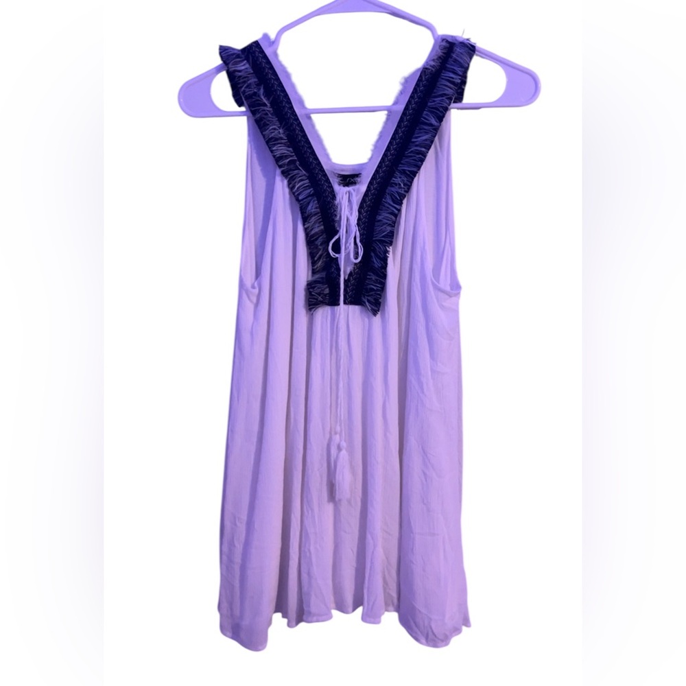 RXB White and Black Chemise with Elegant Ruffle Trim